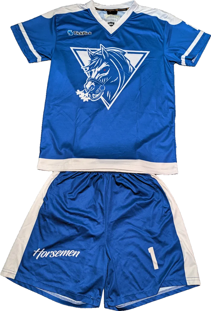 Cranberry Apocalypse blue jersey, front