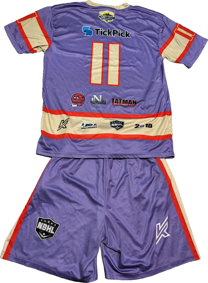 Bridgeville Happy Dads purple jersey, back