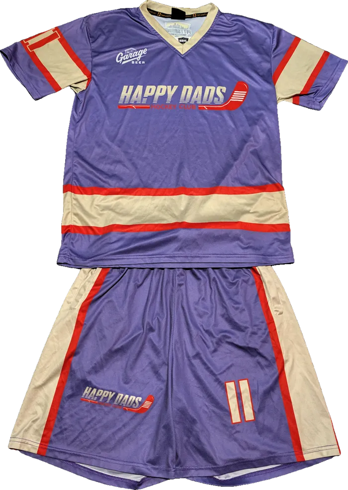 Bridgeville Happy Dads purple jersey, front